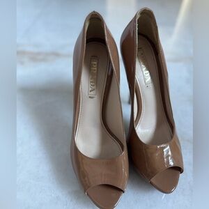 Prada Women's Brown Patent Leather Heels